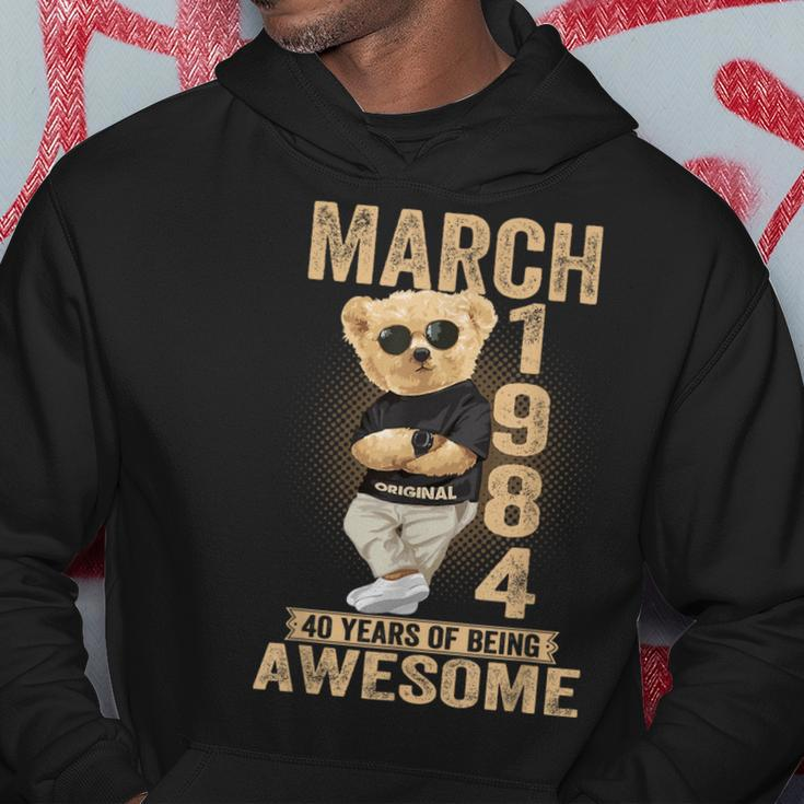March 1984 40Th Birthday 2024 40 Years Of Being Awesome Hoodie Funny Gifts