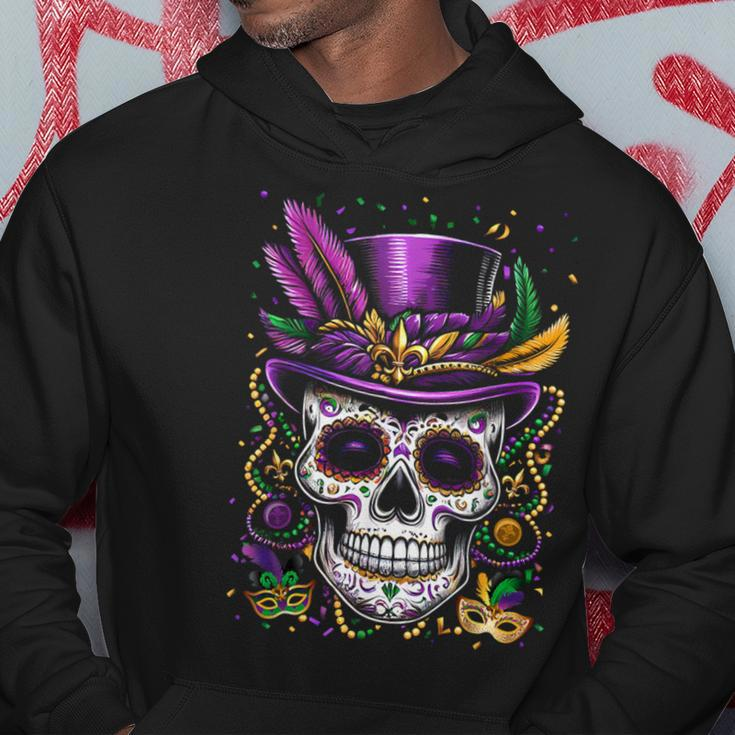 Mardi Gras Skull Top Hat Beads Mask New Orleans Louisiana Hoodie Personalized Gifts