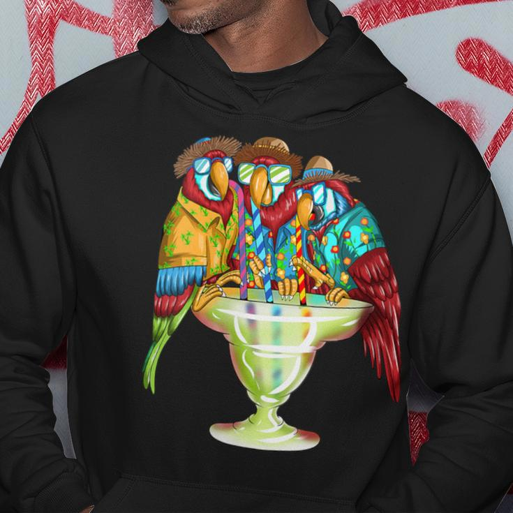 Margarita Drinking Hawaiian Parrot Three Parrots Drinking Hoodie Personalized Gifts