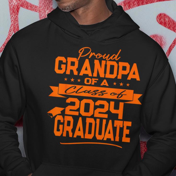 Matching Family Orange Proud Grandpa Class Of 2024 Graduate Hoodie Unique Gifts