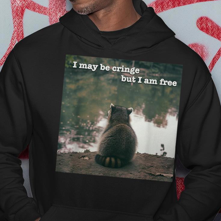 I May Be Cringe But I Am Free Raccoon Meme Oddly Specific Hoodie Unique Gifts