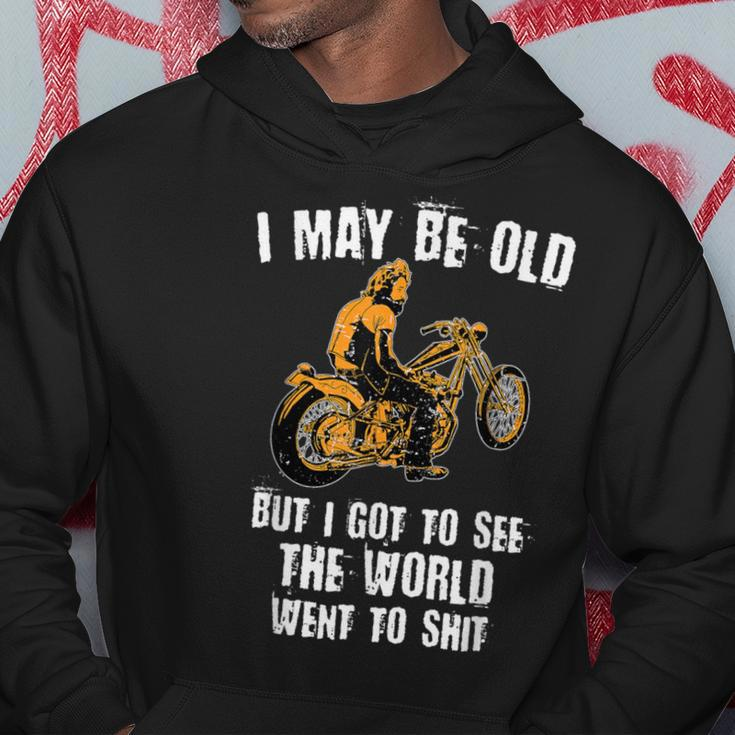 I May Be Old But Got To See The World Vintage Old Man Hoodie Unique Gifts