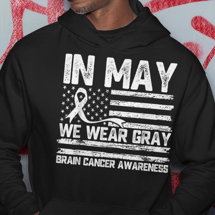 In May We Wear Gray Brain Cancer Awareness Month Hoodie Personalized Gifts