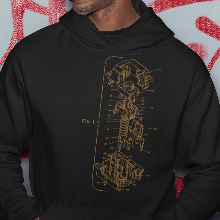 Mechanical Keyboard Key Patent Drawing Hoodie Unique Gifts