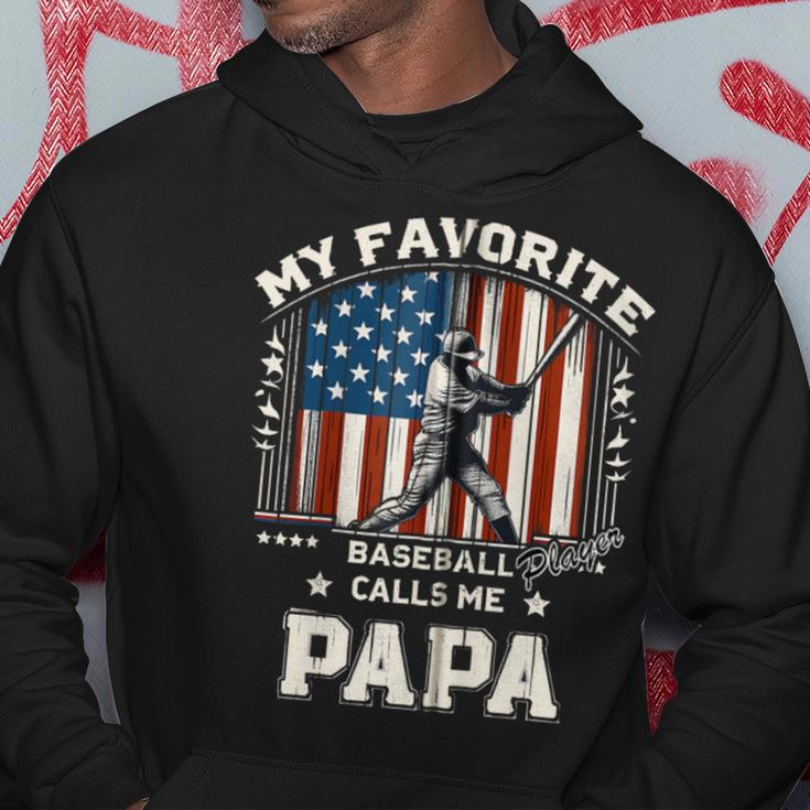 Mein Lieblings-Baseballspieler Nennt Mich Papa American Flag Dad Kapuzenjacke Kapuzenpullover Lustige Geschenke