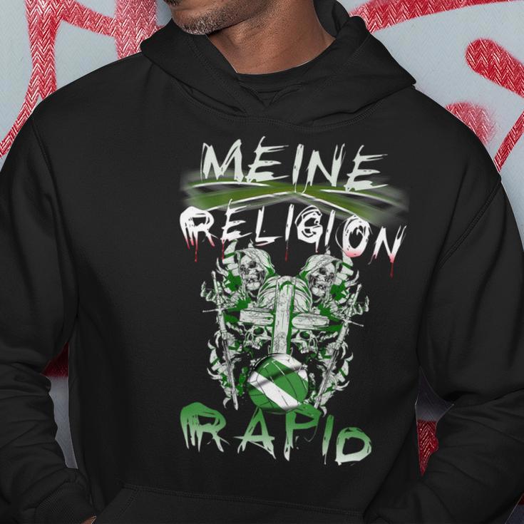 Meine Religion Rapid Fußballfan-Hoodie, Schwarz, Fanbekleidung Lustige Geschenke