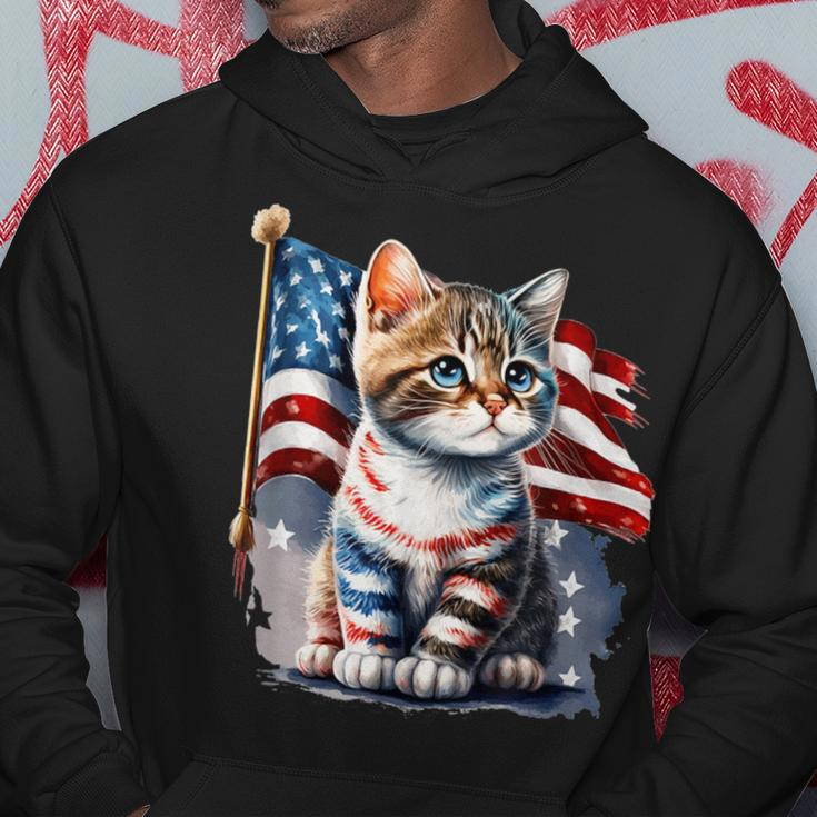 Memorial Day Cat 4Th Of July Patriotic Usa Flag Hoodie Personalized Gifts