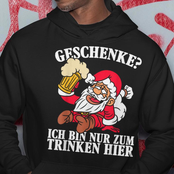 Men's Ich Bin Nur Zum Trinken Hier Christmas Black Hoodie Lustige Geschenke