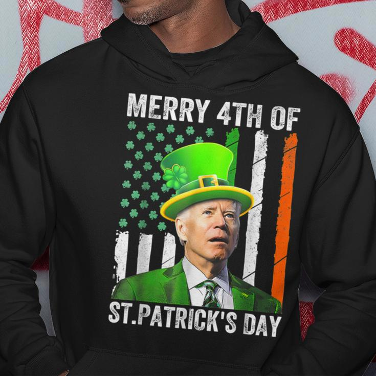 Merry 4Th Of St Patrick's Day Joe Biden Leprechaun Hat Hoodie Unique Gifts
