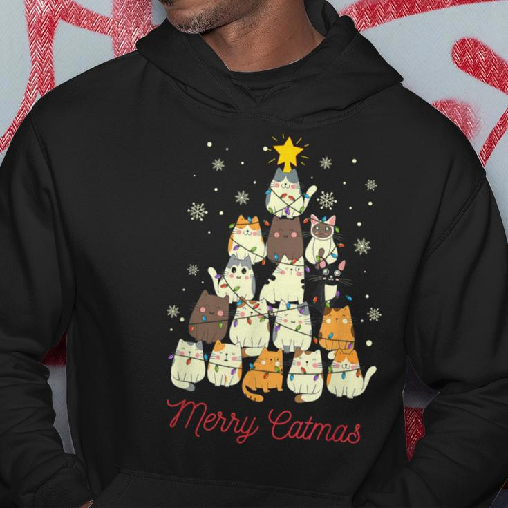 Merry Catmas Cat Christmas Tree Cat Lover Hoodie Personalized Gifts