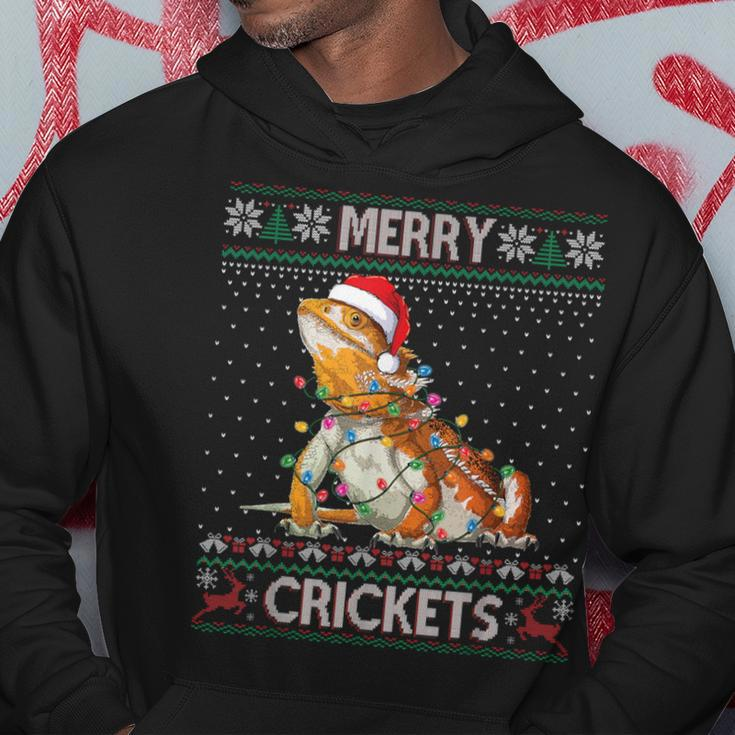 Merry Crickets Bearded Dragon Ugly Sweater Christmas Pajama Hoodie Unique Gifts
