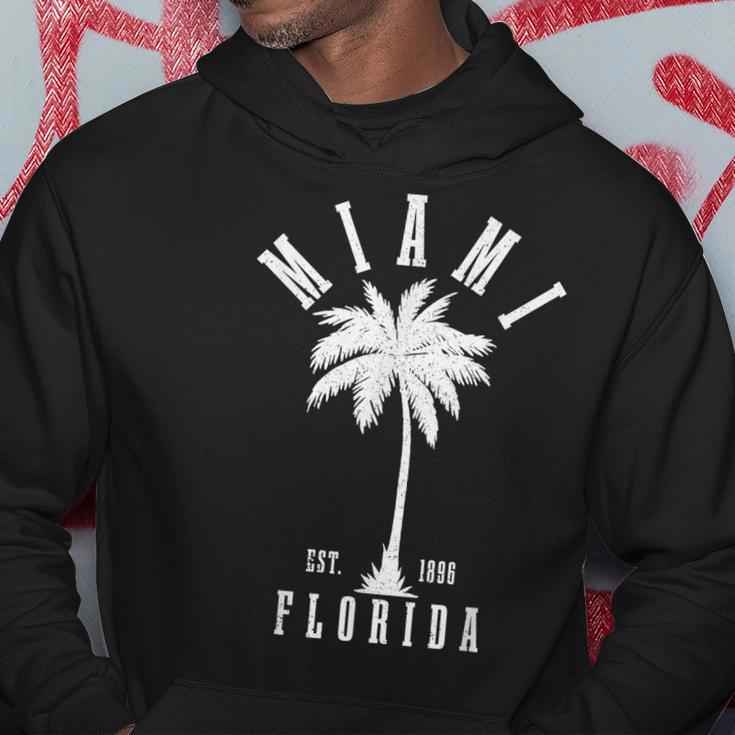 Miami Est 1896 Florida Palm Tree Vintage Hoodie Unique Gifts