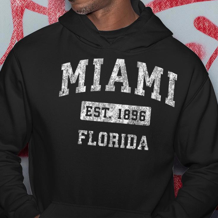 Miami Florida Fl Vintage Established Sports Hoodie Unique Gifts