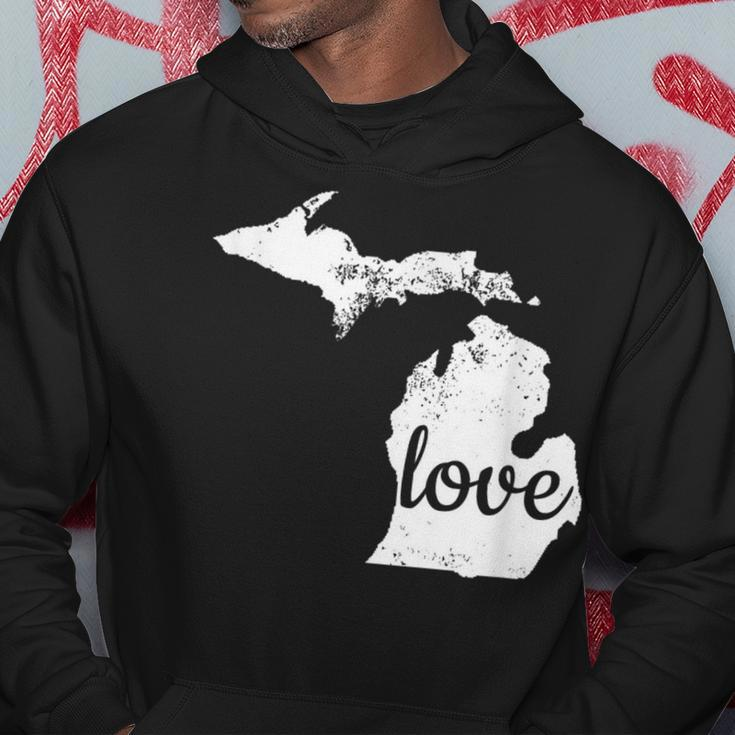 Michigan Love Mi Home State Pride Distressed Hoodie Unique Gifts