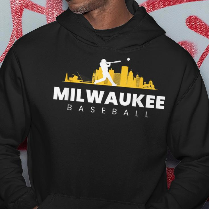 Milwaukee Baseball Vintage Minimalist Retro Baseball Lover Hoodie Funny Gifts