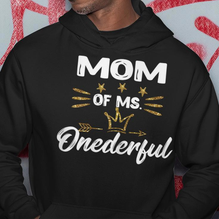Mom Of MsOnederful Wonderful Fun 1St Birthday Girl Hoodie Unique Gifts