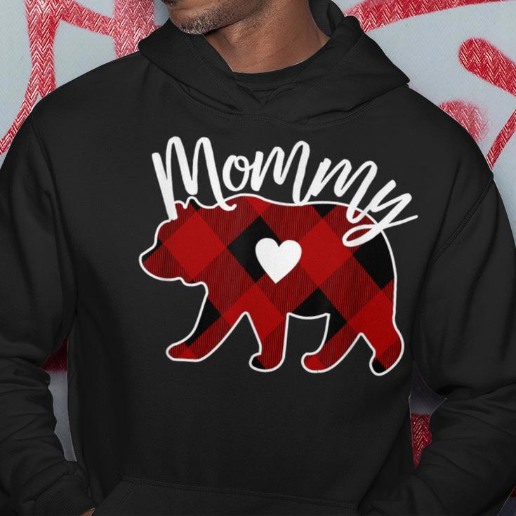 Mommy Bear Christmas Buffalo Plaid Red White & Black Hoodie Unique Gifts