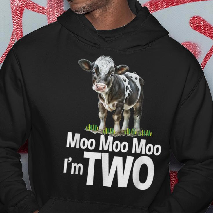 Moo Moo I'm Two 2Nd Birthday Cute Cow Sounds Toddler Hoodie Unique Gifts