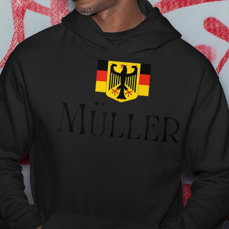 Müller Surname German Family Name Heraldic Eagle Flag Hoodie Funny Gifts