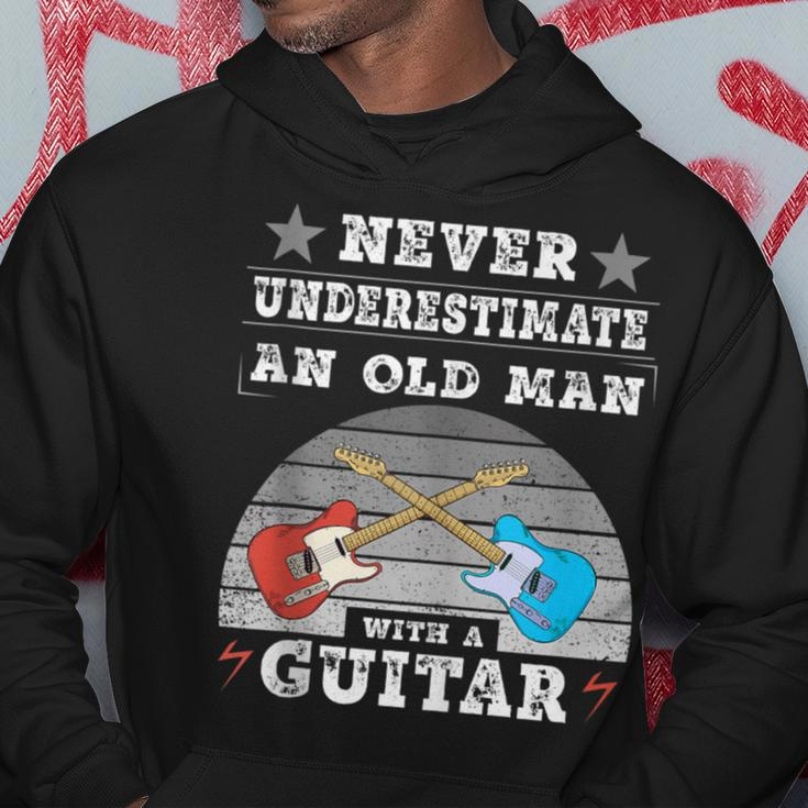 Musician Man Never Underestimate An Old Man With A Guitar Hoodie Personalized Gifts