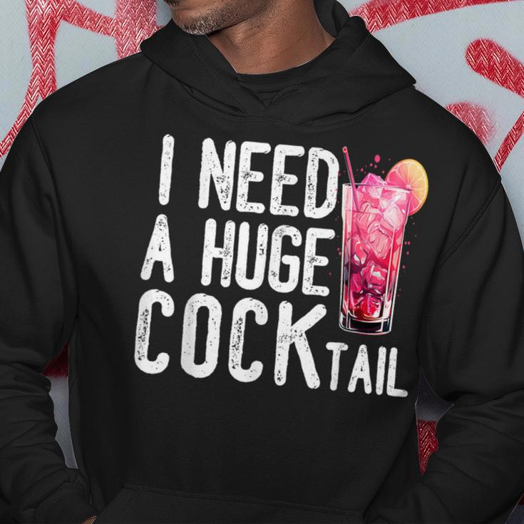 I Need A Huge Cocktail Adult Humor Drinking Vintage Hoodie Funny Gifts