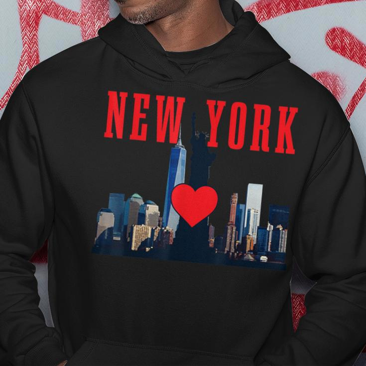 New York City Nyc Ny Skyline Statue Of Liberty Heart Hoodie Unique Gifts