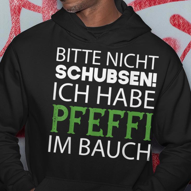 Nicht Schubsen Pfeffi Bauch Hoodie - Schwarz, Spaßiges Tee Lustige Geschenke