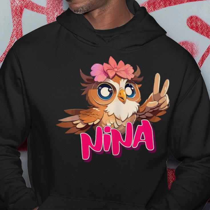 Nina Schöner Mädchen Name Mit Niedlicher Eule Hoodie Lustige Geschenke