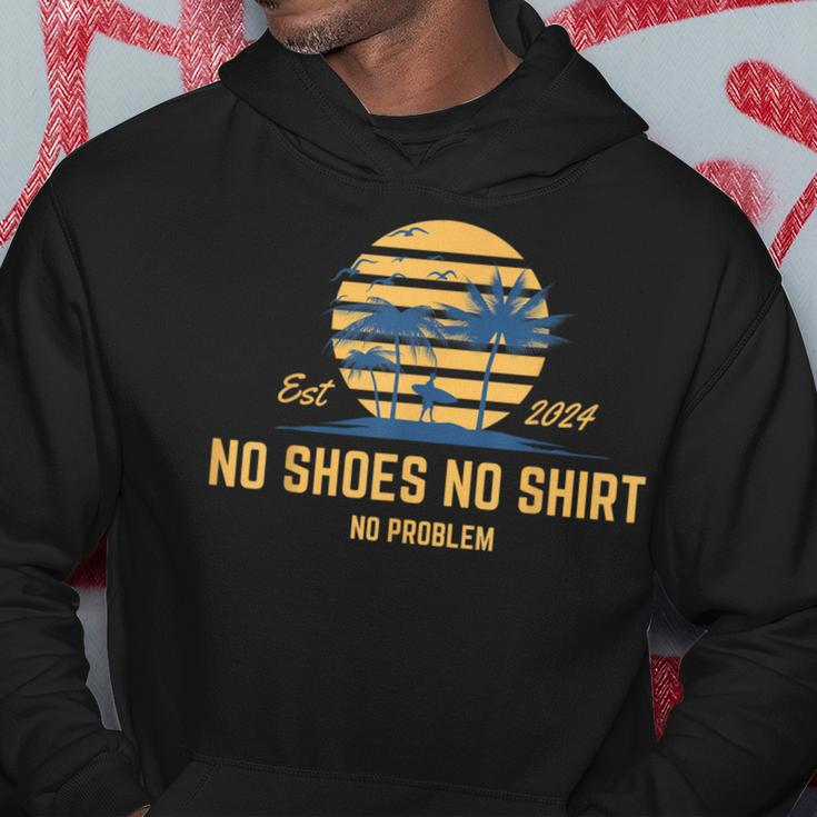No Shoes No Clothes No Problem Fun Life Palm Tree Island Hoodie Funny Gifts