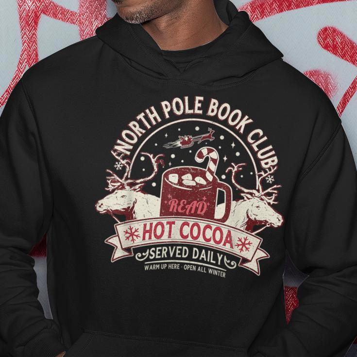 North Pole Book Club Hot Cocoa Reindeer Librarians Christmas Hoodie Funny Gifts