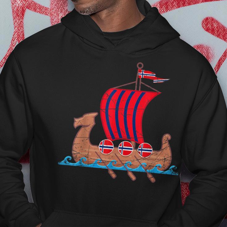 Norwegian Flagiking Ship Norway Hoodie Lustige Geschenke