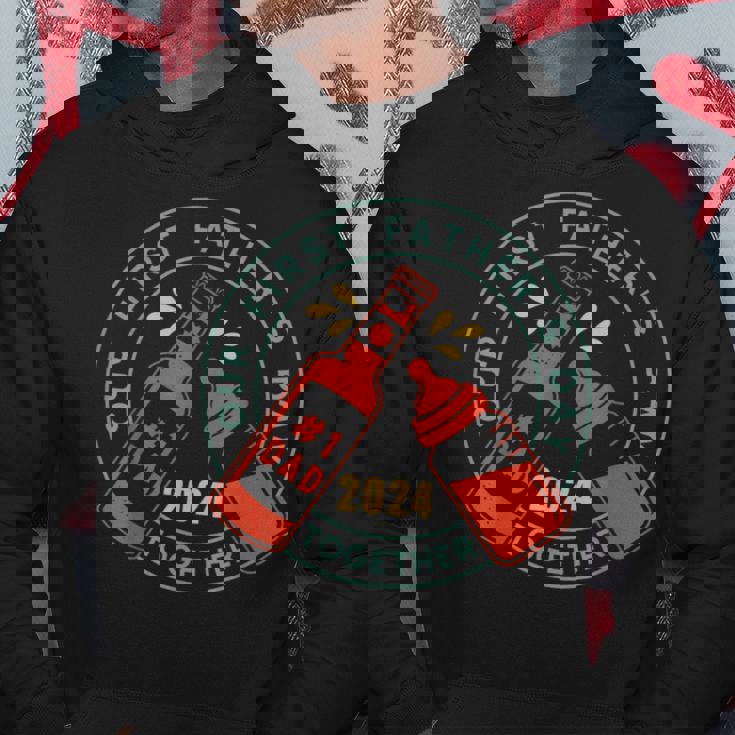 Notre Première Fête Des Pères 2024 Retrointage Sweat à capuche Cadeaux drôles