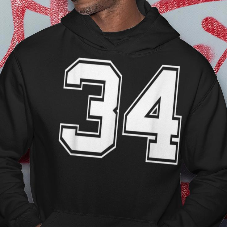 Number 34 Baseball Football Soccer Birthday Hoodie Unique Gifts