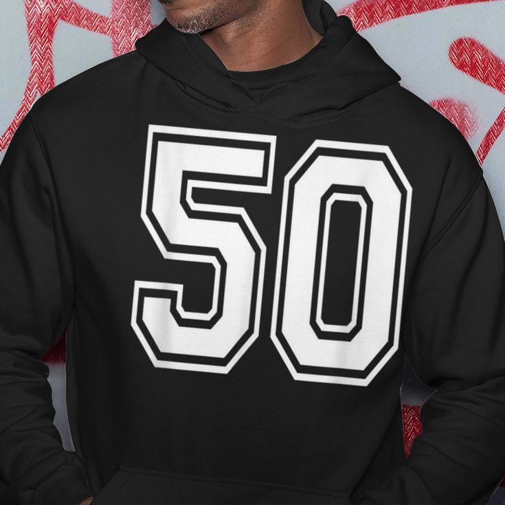 Number 50 Birthday Varsity Sports Team Jersey Hoodie Unique Gifts