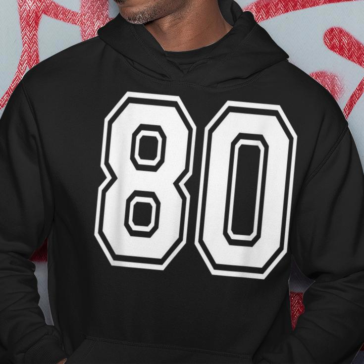 Number 80 Birthday Varsity Sports Team Jersey Hoodie Unique Gifts