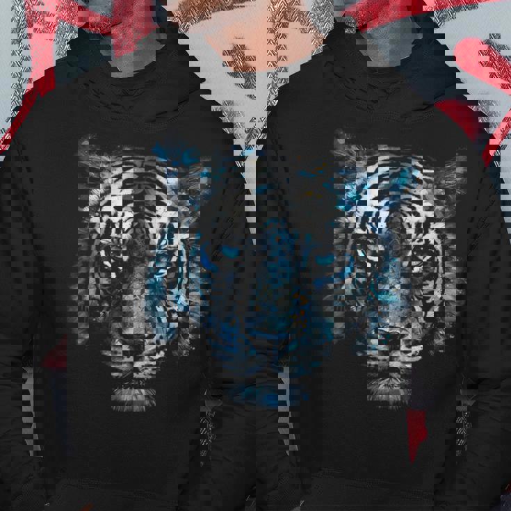 Obra De Arte De Tigre Ojos Azules Arte Animal Tigre Sudadera Regalos divertidos