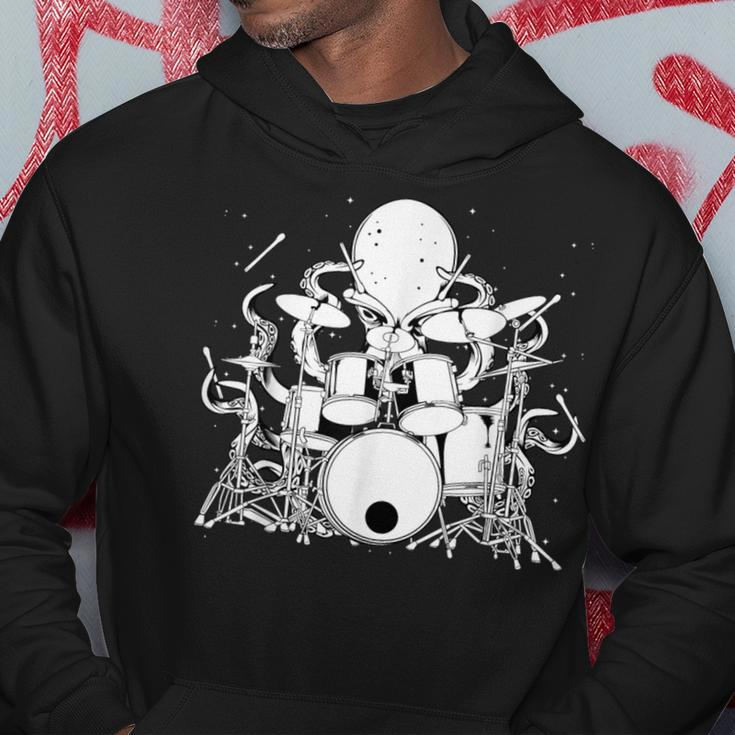Octopus Playing Drums Drummer Musician Band Hoodie Unique Gifts