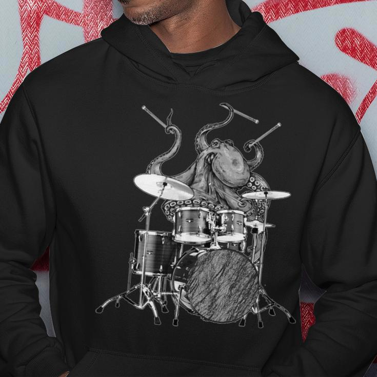 Octopus Playing Drums Drummer Ocean Creature Band Hoodie Unique Gifts