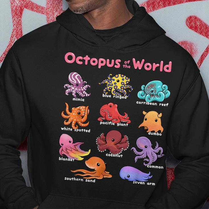 Octopus Sea Animals Of The World Octopus Lover Educational Hoodie Funny Gifts