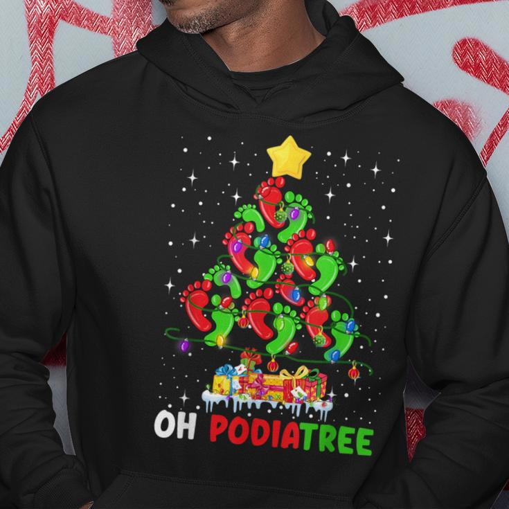 Oh Podiatree Foot Christmas Tree Xmas Lights Podiatry Hoodie Unique Gifts