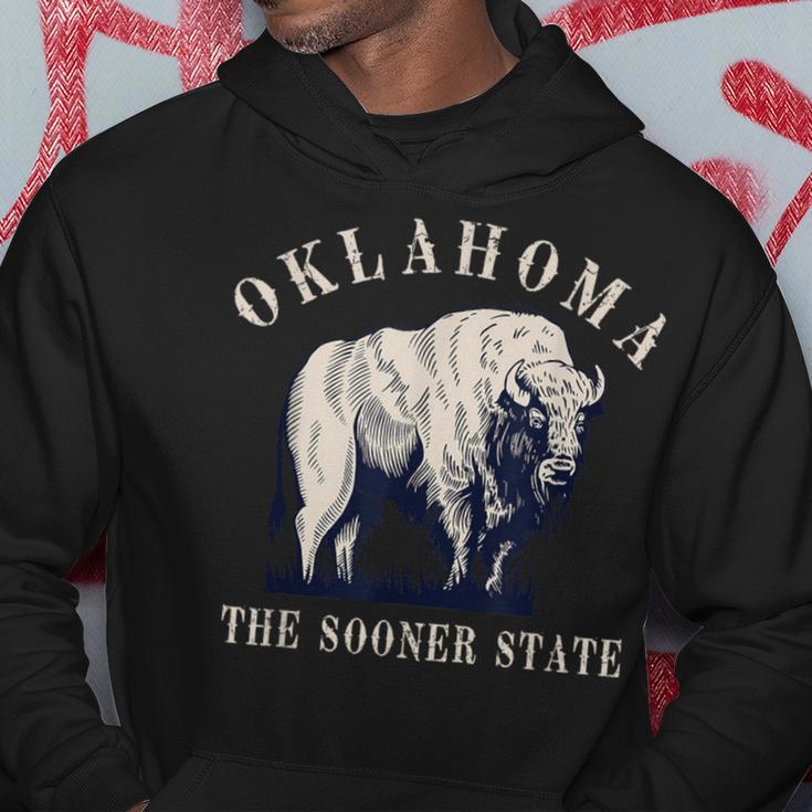 Oklahoma The Sooner State American Bison Buffalo Vintage Hoodie Unique Gifts