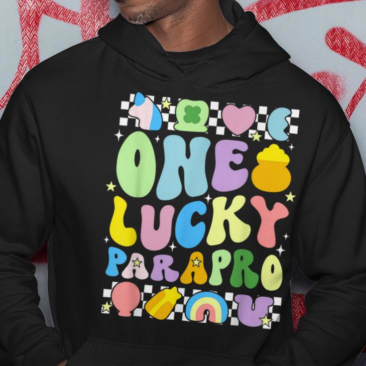 One Lucky Parapro St Patrick's Day Paraprofessional Groovy Hoodie Funny Gifts