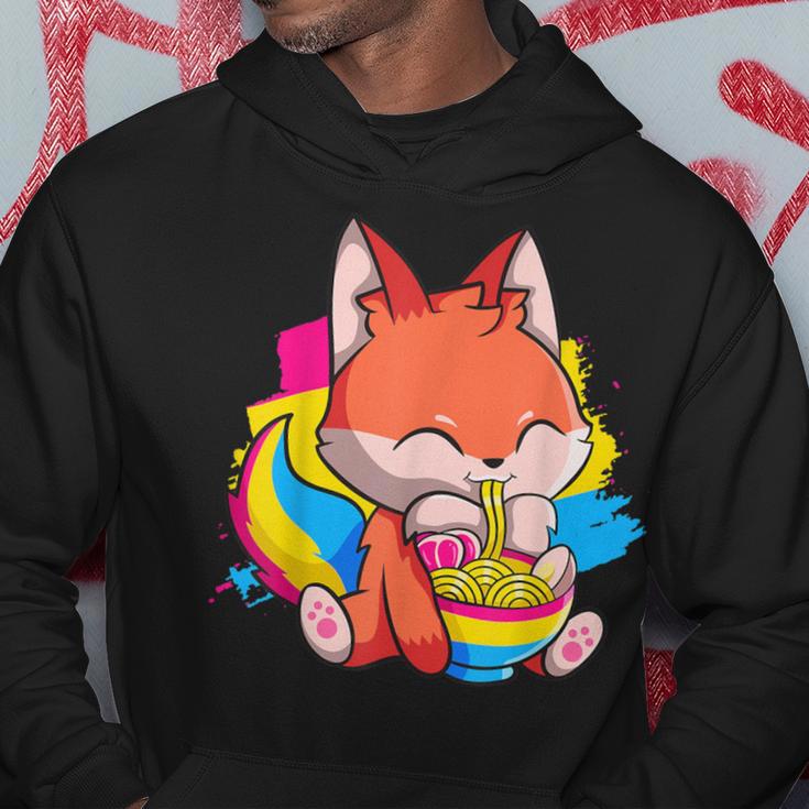 Pansexual Pride Kawaii Fox Ramen Noodles Pansexual Flag Hoodie Unique Gifts