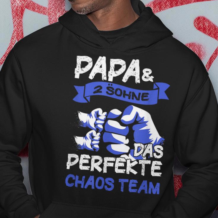 Papa 2 Söhne Perfekte Chaos Team Father's Day Kapuzenpullover Lustige Geschenke