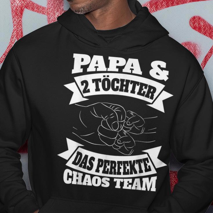 Papa 2 Töchter Perfekte Chaos Teamateratertag Geschenk Kapuzenpullover Lustige Geschenke