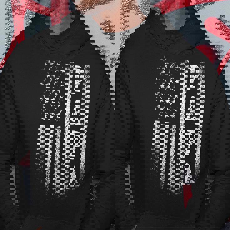 Papa American Flag Papa Patriotic Father's Day Hoodie Personalized Gifts