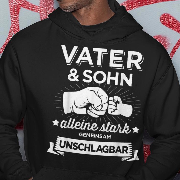 Papa & Sohn Stark Unschlagbar Fürateratertag Birthday Kapuzenpullover Lustige Geschenke