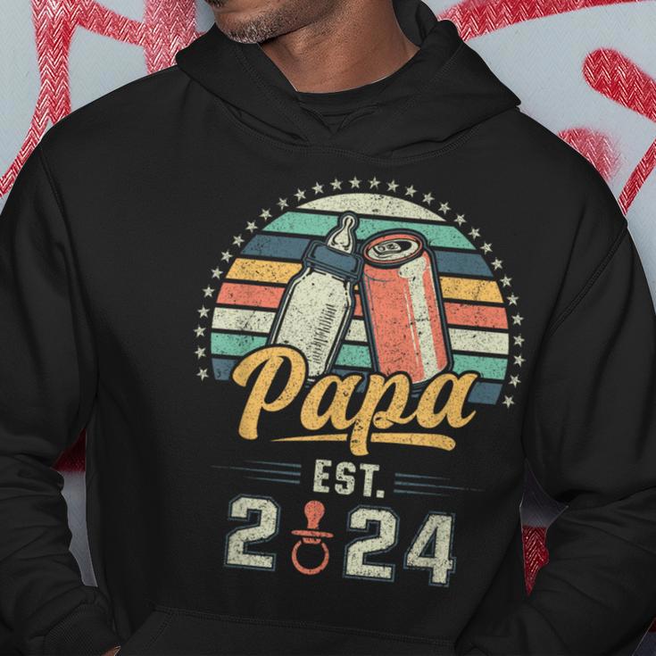 Papa Est 2024 Ersteratertag Frischgebackener Papa Kapuzenpullover Lustige Geschenke