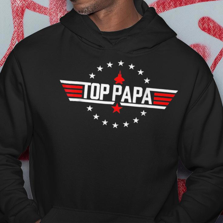 Papa Est 2024 Promoted To Grandpa Father's Day 2024 New Papa Hoodie Funny Gifts