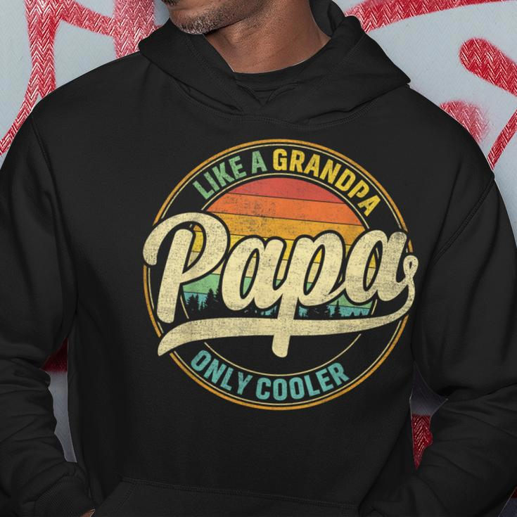 Papa Like A Grandpa Only Cooler For Dad Papa Men Hoodie Funny Gifts